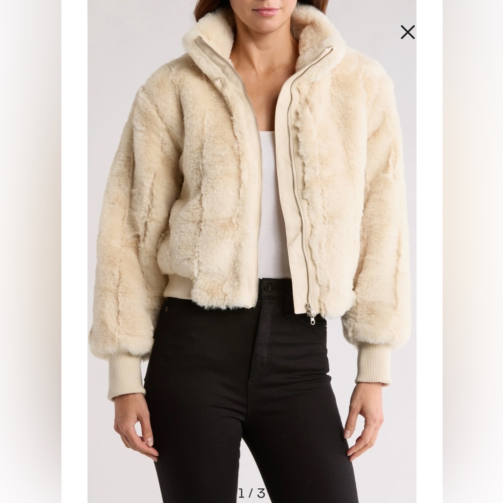 NWOT Jason Wu Faux Fur Cream Jacket, XS - Picture 2 of 4